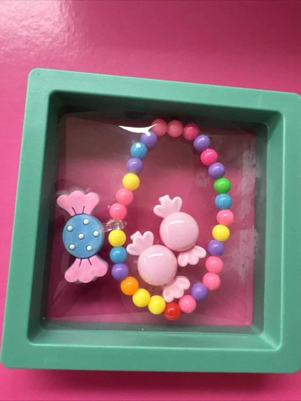 Girl's Wrapper Candy Jewelry Set Bracelet & Clip Earrings NEW Chose Color Box